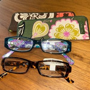 NWT Vera Bradley +2.50 reading glasses 2 pack